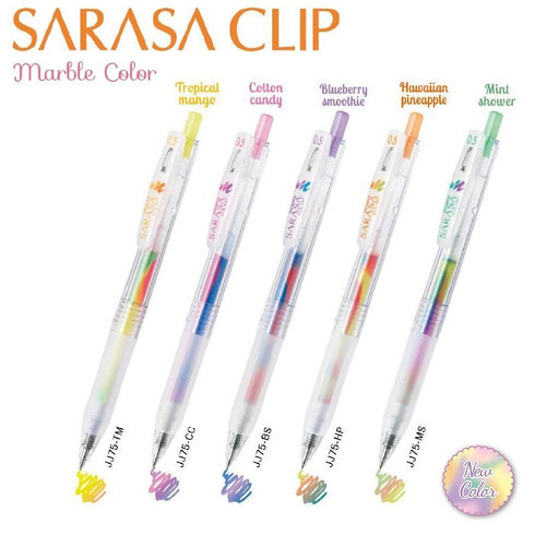 Zebra Sarasa Clip Marble MINT SHOWER Color Gel Pen 0.5mm Push Clip Gel Pen Super Saturated Ink | JJ75