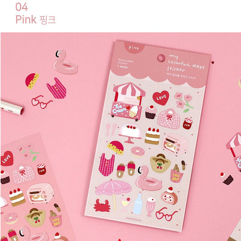 Paperian BLUE My COLORFUL Days Stickers Planner Stickers Lifestyle Stickers Daily Life Stickers Removable Sticker South Korea | 130 X 90mm