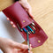 Plepic Extra PENCIL Pocket BURGUNDY Pen Case PU Pencil Case Storage Case Durable Pen Case Storage Case Pen Case Pen Case | 195 X 100 X 10mm