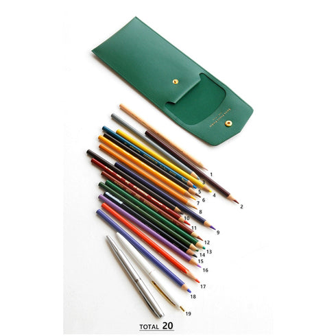 Plepic Extra PENCIL Pocket Navy BLUE Pen Case PU Pencil Case Storage Case Durable Pen Case Storage Case Pen Case Pen Case | 195 X 100 X 10mm