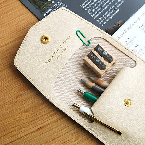 Plepic Extra PENCIL Pocket Navy BLUE Pen Case PU Pencil Case Storage Case Durable Pen Case Storage Case Pen Case Pen Case | 195 X 100 X 10mm