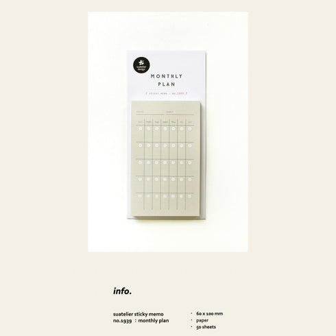 Suatelier MONTHLY PLAN List Planner Sticky Notes Monthly Schedule List Sticky Notes Schedule Sticky Notes Weekly Planning List | 1939