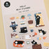 Suatelier CAT'S CATCH PVC Transparent Stickers Planner Stickers Cat Stickers Kitten Stickers Kitty Stickers Playful Stickers | 1139
