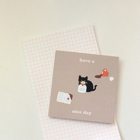 Suatelier CAT'S CATCH PVC Transparent Stickers Planner Stickers Cat Stickers Kitten Stickers Kitty Stickers Playful Stickers | 1139