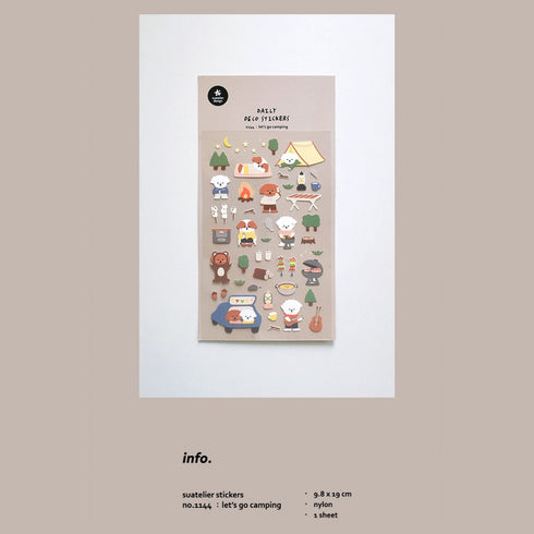 Suatelier LET'S Go CAMPING PVC Transparent Stickers Planner Stickers Camping Stickers Outdoor Stickers Tent Stickers Glamping Sticker | 1144