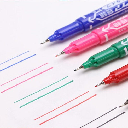 Zebra McKee YELLOW Permament Dual End Marker Oil-Based Ink Fine and Extra Fine Point 0.5mm 1.00mm Marker Set | MO-120-MC