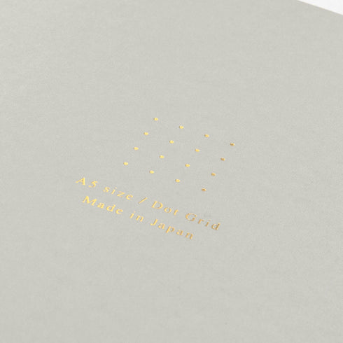 Midori A5 GRAY Color DOT GRID 5mm Notebook Color Pages Midori A5 Notebook Foil Stamped Dot Grid Notebook 5mm Dot Grid | 15271006 56 Pages