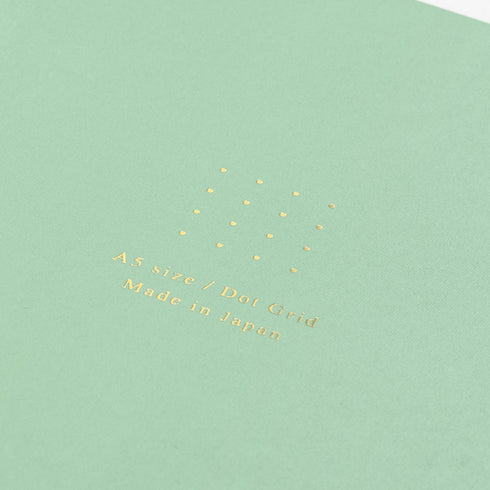Midori A5 GREEN Color DOT GRID 5mm Notebook Color Pages Midori A5 Notebook Foil Stamped Dot Grid Notebook 5mm Dot Grid | 15271006 56 Pages