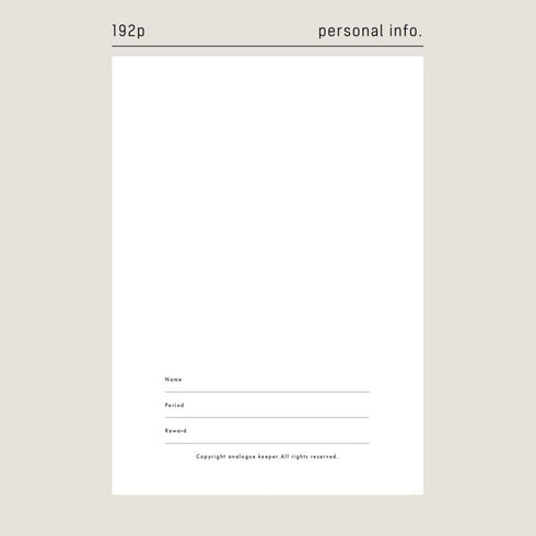 Analogue Keepers A6 WHITE Beach LOGUE Book 2.5mm GRID Planner Undated Planner Daily Planner 100gsm Dairy Freestyle Notebook | 192 Pages