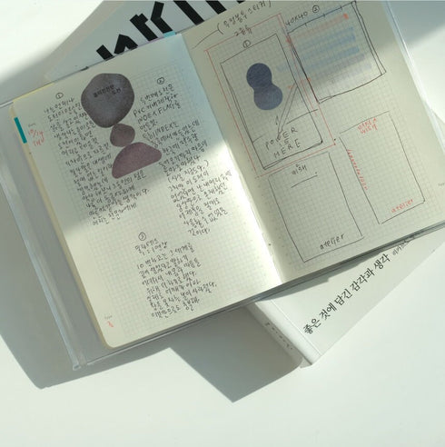 Analogue Keepers A6 WHITE Beach LOGUE Book 2.5mm GRID Planner Undated Planner Daily Planner 100gsm Dairy Freestyle Notebook | 192 Pages