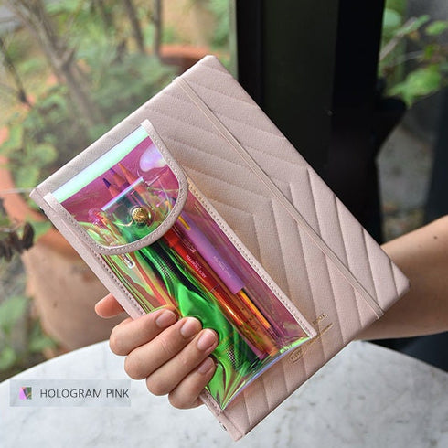 PLEPIC TWINKLE Clear Neon YELLOW Pen Case Pencil Case Storage Case Durable Pen Case Storage Case Clear Testing Case | 193 X 93mm