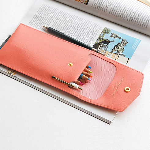 Plepic Extra PENCIL Pocket BURGUNDY Pen Case PU Pencil Case Storage Case Durable Pen Case Storage Case Pen Case Pen Case | 195 X 100 X 10mm