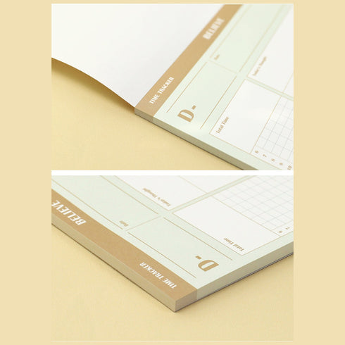 Paperian BELIEVE B5 STUDY Pad100gsm 3mm Grid Divider Notepad 7mm Ruled Answer Sheet OX Vocabulary Time Tracker | 257 X 182mm 50 Sheets