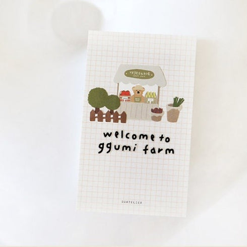 Suatelier GGUMI FARM PVC Transparent Stickers Planner Stickers Farming Stickers Planting Stickers Growing Stickers |1137