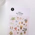 Suatelier FLOWER CAFÉ PVC Transparent Stickers Planner Stickers Flower Stickers Plant Stickers Bouquet Stickers Planting Stickers | 1142