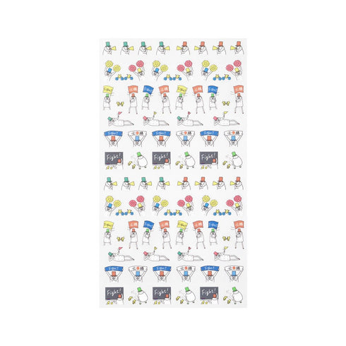 Midori OJISAN CHEERING Sticker Transparent Sticker Clear Stickers PET Sticker Achievement Sticker Old Man Sticker | 2385