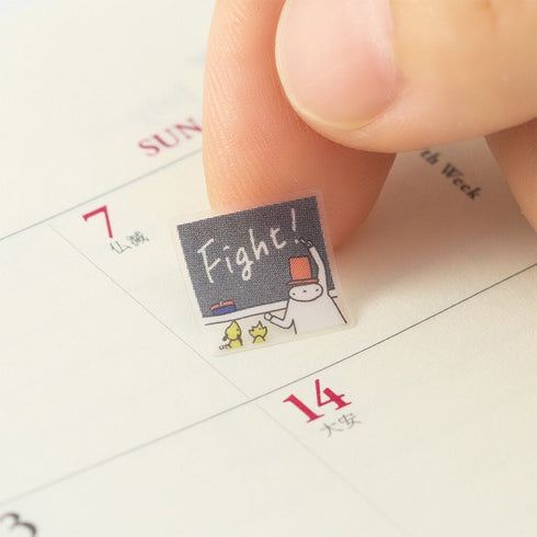 Midori OJISAN CHEERING Sticker Transparent Sticker Clear Stickers PET Sticker Achievement Sticker Old Man Sticker | 2385