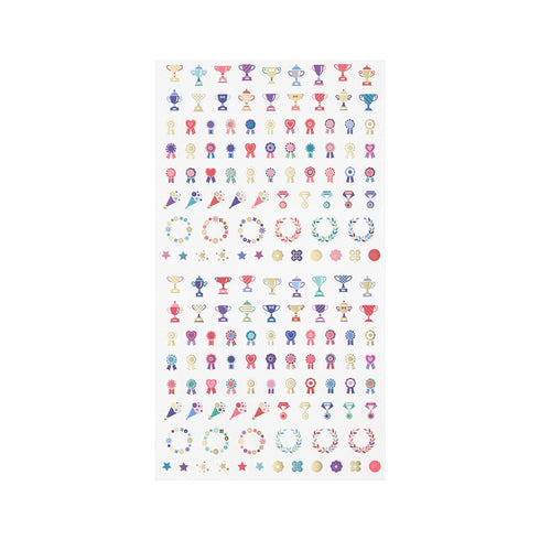 Midori AWARD ACHIEVEMENT Sticker Trophy Sticker Blue Ribbon Sticker Transparent Sticker Clear Sticker PET Sticker Achievement Sticker | 2386