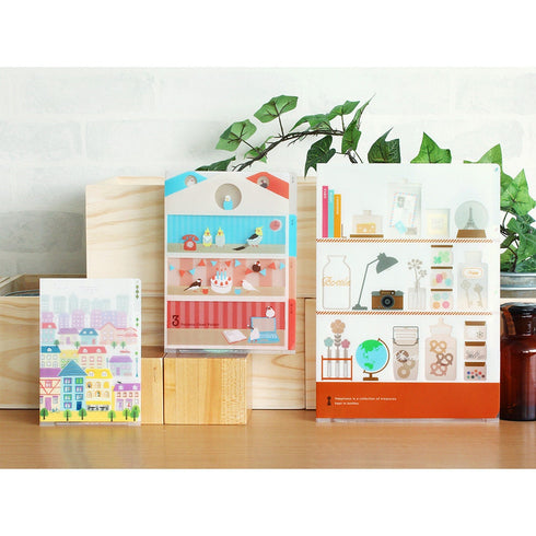 Midori A6 TOWN SKYLINE CITYSCAPE 3 Pocket Clear Folder | H175 x W119mm