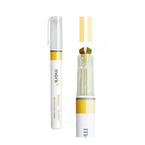 BLUE Kokuyo Mark+ TWO Tone Highlighter Dual Way Highlighter Pen Two Way Highlighter Double Sided Highlighter Mark+ Highlighter | PM-MT100B