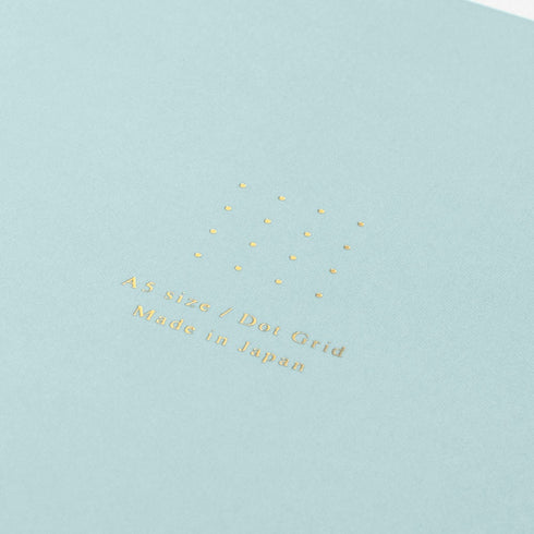 Midori A5 BLUE Color DOT GRID 5mm Notebook Color Pages Midori A5 Notebook Foil Stamped Dot Grid Notebook 5mm Dot Grid | 15271006 56 Pages