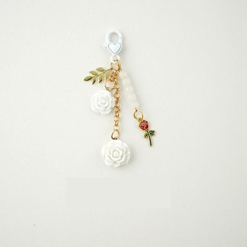 Japanese Clear PALE PINK ROSE Gold Bara 淡いピンクのバラ Black Rose Planner Charm Good Luck Notebook Charm Gothic Charm | 2.5 X .039 Inches