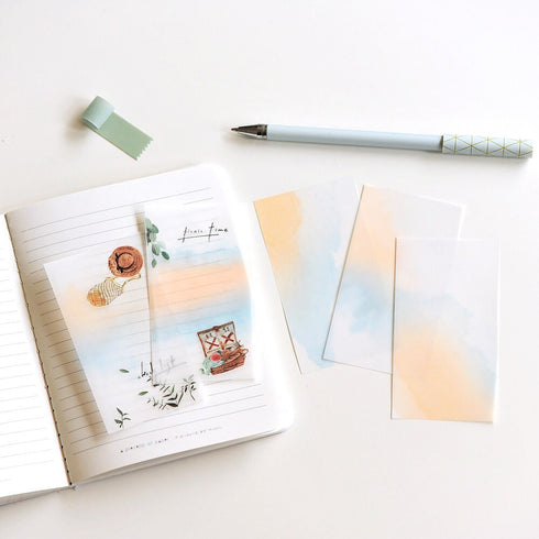 MU Lifestyle PEACH Morning Dyeing Tracing Paper Ephemera Vellum Paper Watercolor Paper Translucent Paper Planner Paper Scrapbook | DTP-007