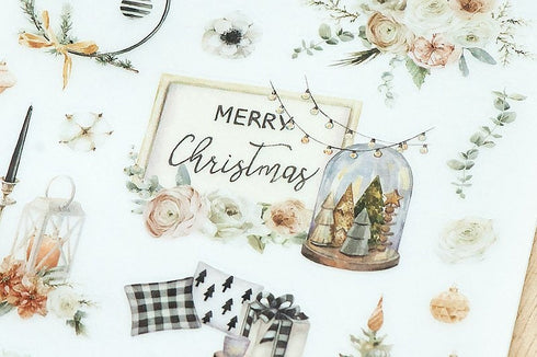 MU Lifestyle HOLIDAY Print-On Stickers Bird House Deer Lantern Ornaments Rub-On Stickers Transfer Stickers Translucent Stickers | 1013