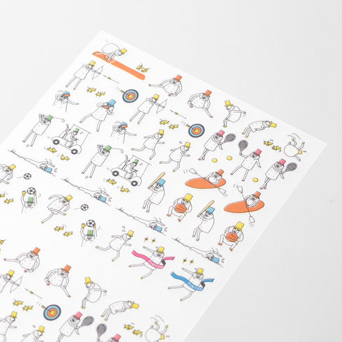 Midori OJISAN SPORTS Sticker Transparent Sticker Clear Stickers PET Sticker Achievement Sticker Old Man Sticker | 2542