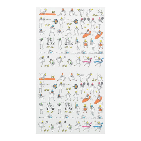 Midori OJISAN SPORTS Sticker Transparent Sticker Clear Stickers PET Sticker Achievement Sticker Old Man Sticker | 2542