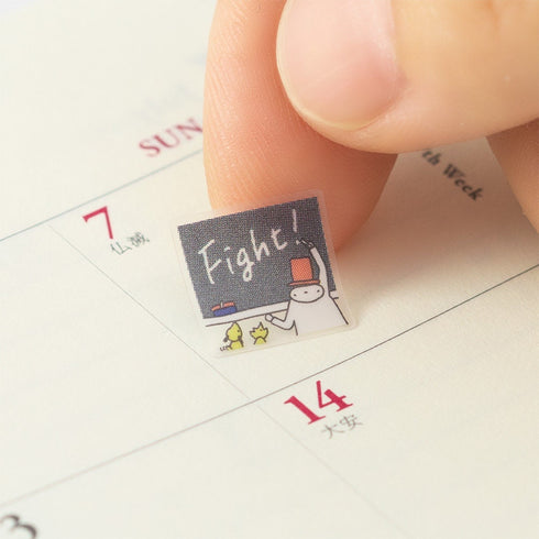 Midori OJISAN CHEERING Sticker Transparent Sticker Clear Stickers PET Sticker Achievement Sticker Old Man Sticker | 2385