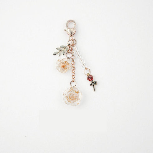 Japanese Clear PALE PINK ROSE Gold Bara 淡いピンクのバラ Black Rose Planner Charm Good Luck Notebook Charm Gothic Charm | 2.5 X .039 Inches