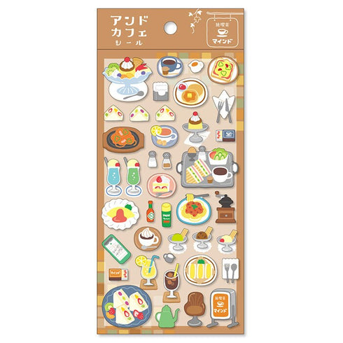 Mind Wave Seals PURE CAFÉ Stickers Pancakes Coffee Avocado Toast Breakfast Seals Bujo Tiny Stickers | 80897