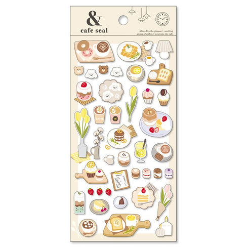 Mind Wave Seals NATURAL CAFÉ Stickers Parfait Fruit Egg Toast Coffee Seals Bujo Tiny Stickers | 80894