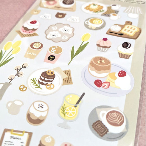 Mind Wave Seals NATURAL CAFÉ Stickers Parfait Fruit Egg Toast Coffee Seals Bujo Tiny Stickers | 80894