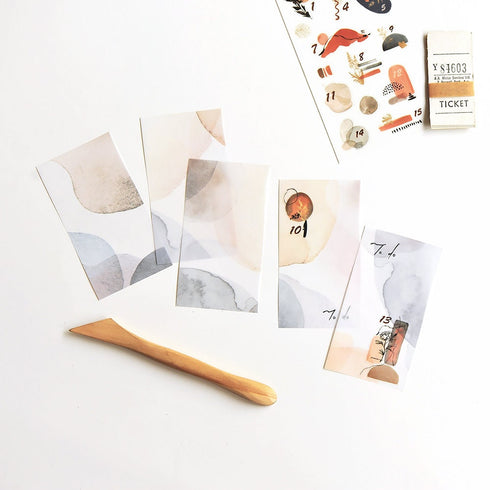 MU Lifestyle SHINJIN Lake Dyeing Tracing Paper Ephemera Vellum Paper Watercolor Paper Translucent Paper Planner Paper Scrapbook | DTP-011