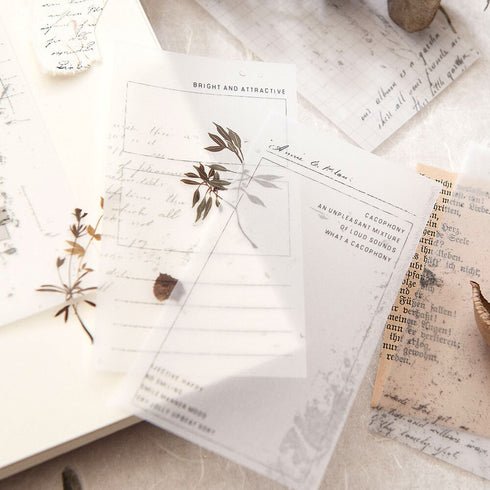 MU Lifestyle Daily LIFE Dyeing Tracing Paper Ephemera Vellum Paper Watercolor Paper Translucent Paper Planner Paper Scrapbooking | DTP-018