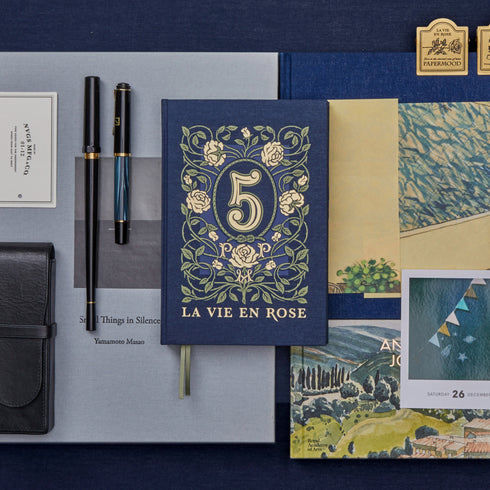 2023 Papermood Navy HARDCOVER FIVE YEAR Planner Tomoe River 52gsm Sanzen One Day Per Page Cousin Techo Planner Notebook Journal | 388 Pages