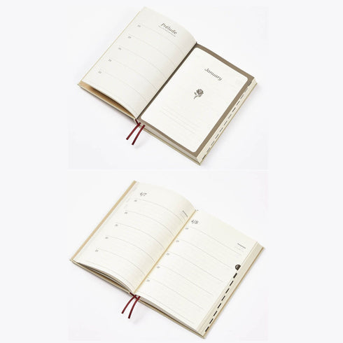 2023 Papermood Cream HARDCOVER FIVE YEAR Planner Tomoe River 52gsm Sanzen One Day Per Page Cousin Techo Planner Notebook Journal | 388 Pages