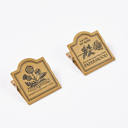 Papermood TUDOR ROSE Brass Clip Brass Binder Clip Notebook Clip Travel Clip Rose Clip Botanica Clip | Solid Brass