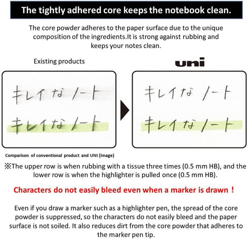 Mitsubishi Smudge-Proof Lead 0.5mm HB Hardness Low-Wear Pencil Lead | 0..5mm