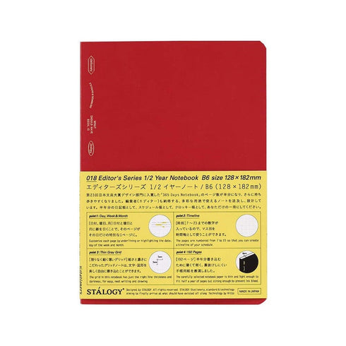 Stalogy Editor's Series BLACK B6 HALF YEAR Notebook Planner Bujo Grid Notebook