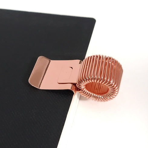 ROSE GOLD Copper Metal Spring Pen Clip Pen Holder | Holds Large Pens Too