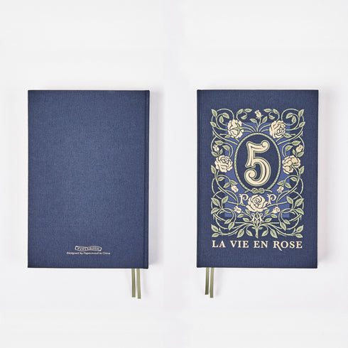 2023 Papermood Navy HARDCOVER FIVE YEAR Planner Tomoe River 52gsm Sanzen One Day Per Page Cousin Techo Planner Notebook Journal | 388 Pages