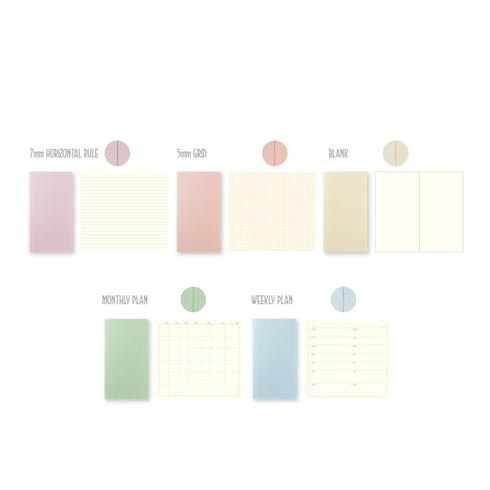 6C+ System B6 SLIM 7mm RULED 84.3gsm Cream Paper with PINK Cover Fountain Pen Friendly Paper B6 Notebook Pastel Notebook | 64 Pgs