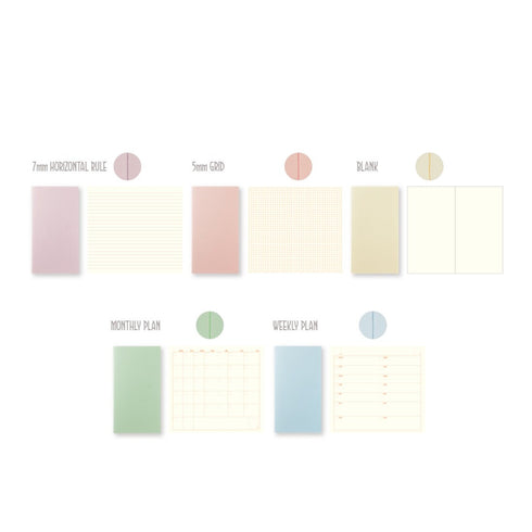 6C+ System B6 SLIM 5mm GRID 84.3gsm Cream Paper with PEACH Cover Fountain Pen Friendly Paper B6 Notebook Pastel Notebook | 64 Pgs