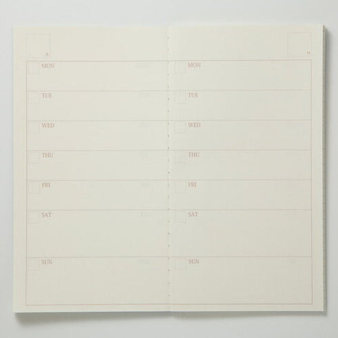 6C+ System B6 SLIM WEEKLY Plan 84.3gsm Cream Paper with BLUE Cover Fountain Pen Friendly Paper B6 Notebook Pastel Notebook | 64 Pgs