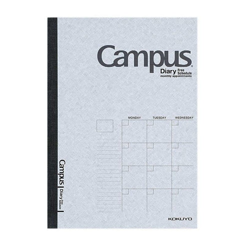 Kokuyo B5 Campus GRAY MONTHLY Undated Study Planner Notebook 48 Pages Eco-Friendly Wood-Free Paper | CF3N