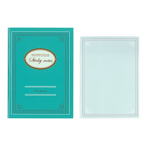 Macaron Color AQUA Decorative Sticky Note Fancy Sticky Note Gift Tag Sticky Note Designphil Sticky Note | H92mm X W67 20 Sheets