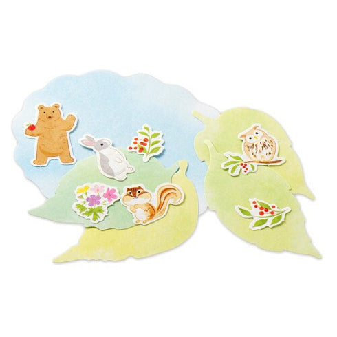 NB Co., Ltd Japan BEARS & LEAVES Colored Paper Flake Sticker Paper Stickers Color Flake Seals Embellishment Stickers | 2564109